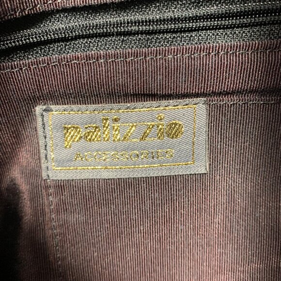 1980s PALIZZIO Black Suede Patent Snakeskin Accents Hinged Clutch Shoulder Bag - Picture 11 of 12